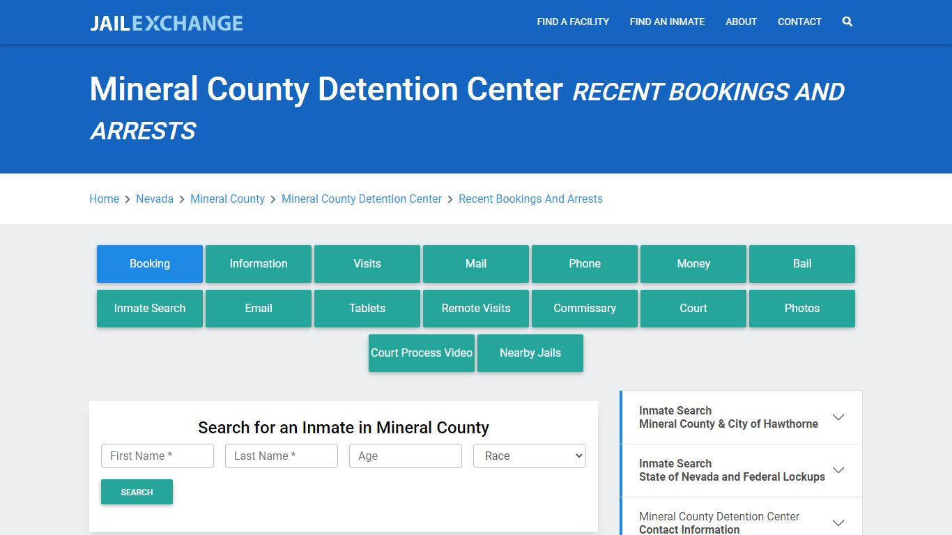 Mineral County Detention Center Recent Bookings And Arrests - Jail Exchange